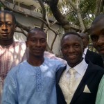 At Femi's wedding in 2012. Right-Left: Myself, Femi, Yinka (my brother), and Busayo (another bossom friend). 